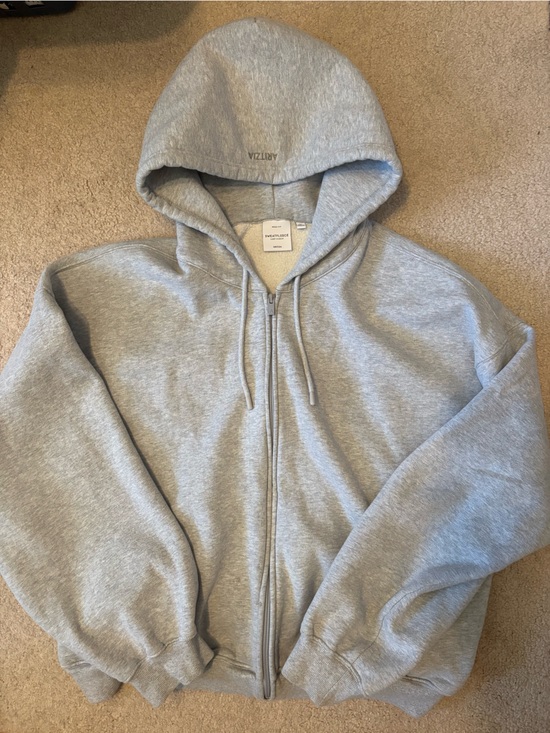 Aritzia Tops - Aritzia Heather Gray Full-Zip Hooded Sweatshirt